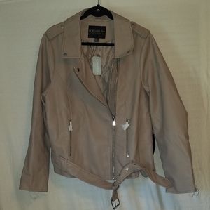 Forever 21 Plus 3X Taupe Moto Jacket